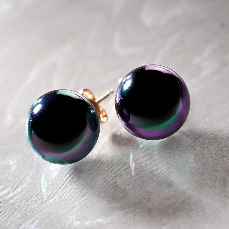 Tahiti Black Peacock Earrings